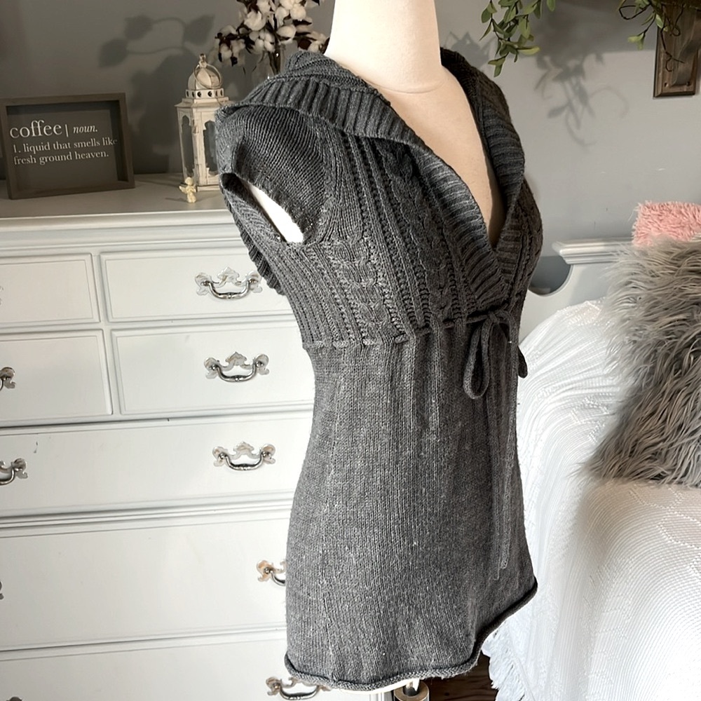 Hooded Sweater Gray Pullover Womens Small Acrylic Womens Small - Picture 13 of 15